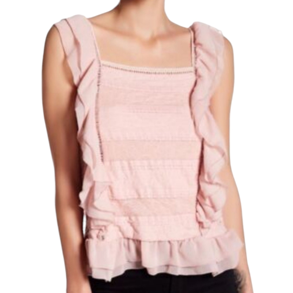 ❤️B2G1 Romeo & Juliet Couture Crop Lace Top Sheer Sleeveless S
